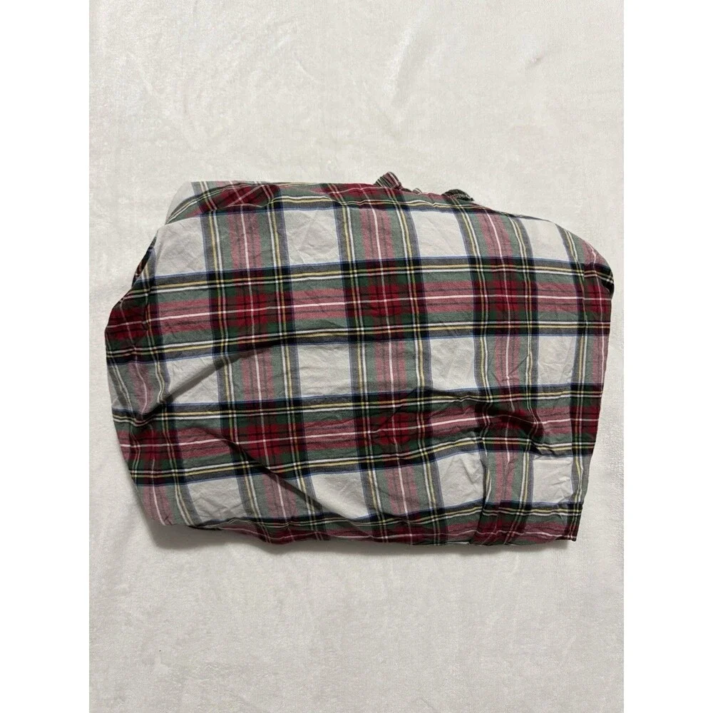 Pottery Barn Plaid King Fitted Bed Sheet Cotton - Picture 3 of 6